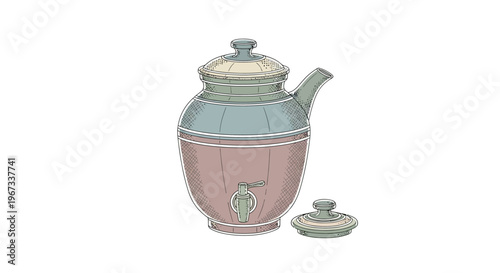 Vintage Pink Ceramic Teapot with Lid.