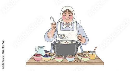 Woman cooking in the kitchen.