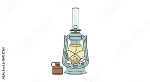 Vintage Metal Oil Lantern Light.