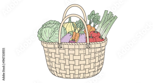 Fresh vegetables in a basket.