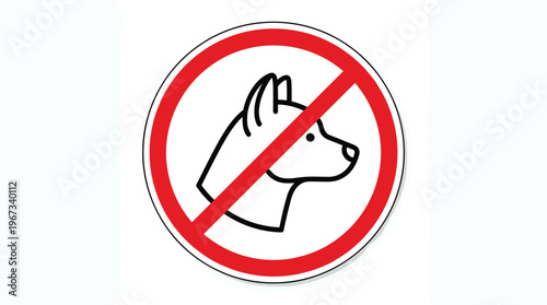 No dogs allowed sign with red circle and line through dog head