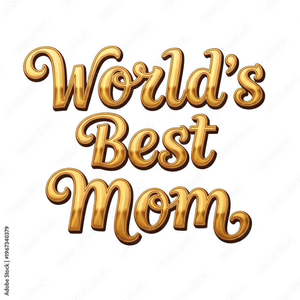 Fototapeta premium A golden text graphic that reads World's Best Mom on a black background