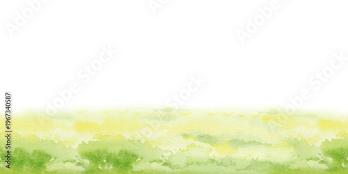watercolor green splashes with fresh green grass, seamless border, hand drawn lawn, natural background, green gradient spot, textured field illustration, part parks for landscape design plan