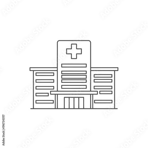 Hospital building vector illustration, flat design medical center