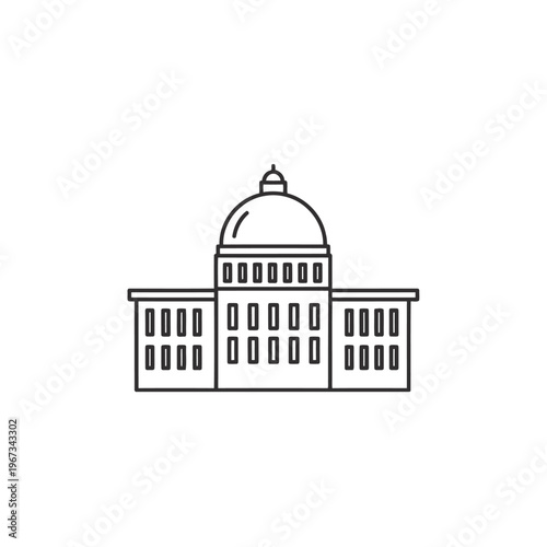 us capitol building flat design vector illustration