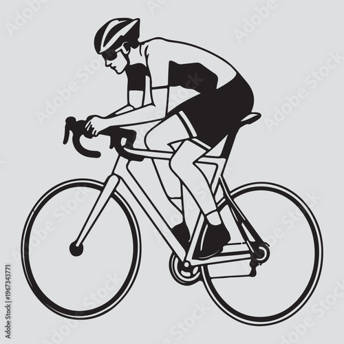 Vintage black bicycle vector illustration isolated on white background