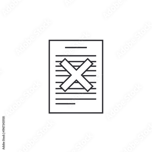 deletion or cancel document vector illustration flat design
