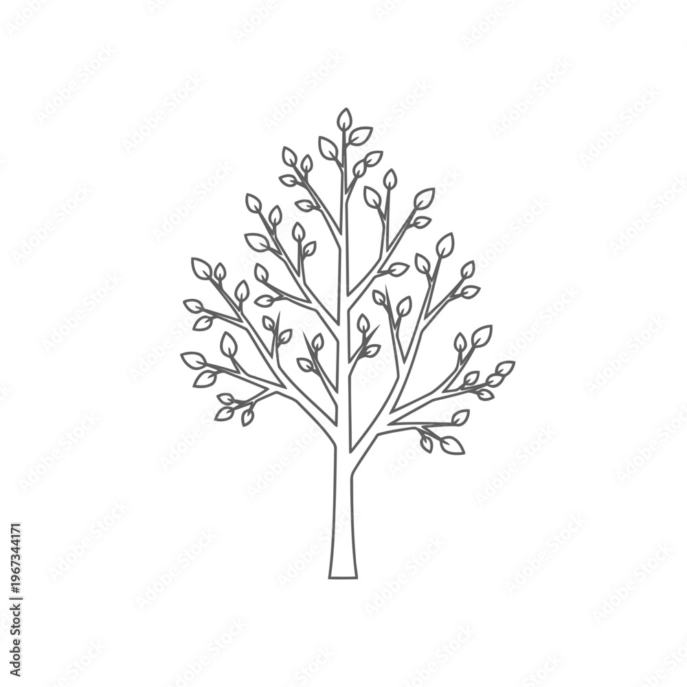 Obraz premium Simple tree with leaves vector illustration flat design