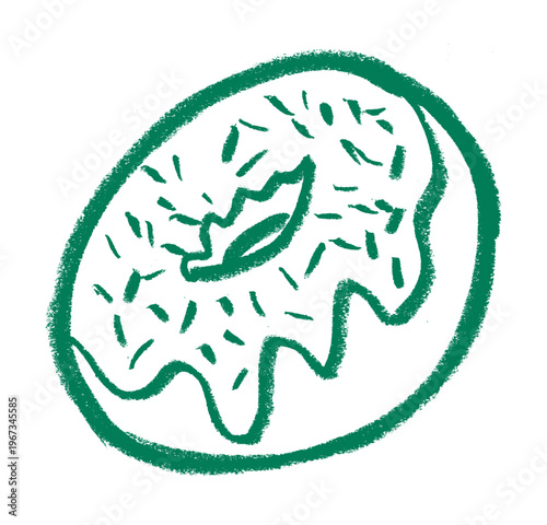 Donut Crayon Chalk Drawing Vector