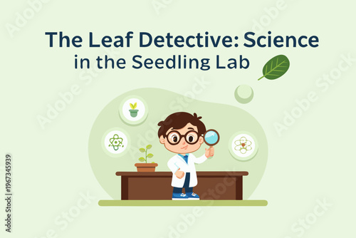 The leaf detective investigates science in a seedling laboratory setting