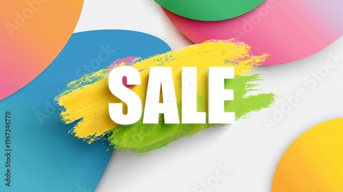 Bright Colors Create a Striking Background for a Sale Announcement in a Simpl...
