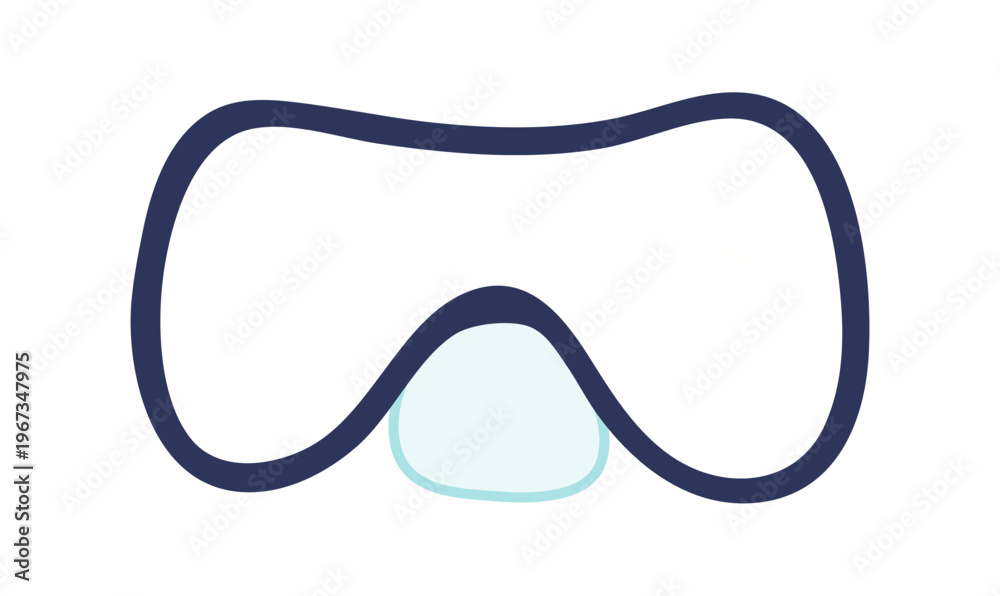 Obraz premium Snorkeling, diving scuba mask, goggles illustration isolated. Water sports, active lifestyle, beach, summer holidays, vacations, resort. Flat design element, clip art Hand drawn vector