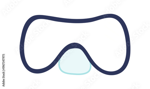 Snorkeling, diving scuba mask, goggles illustration isolated. Water sports, active lifestyle, beach, summer holidays, vacations, resort. Flat design element, clip art Hand drawn vector