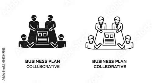 Business Plan Collaborative Teamwork Strategy Vector