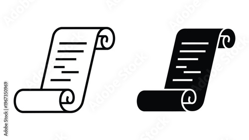 Contrasting scrolls symbolizing light and dark knowledge or information
