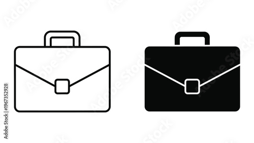 Contrast between a white and black business briefcase icon design