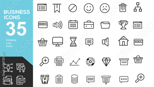 Business icons set for corporate and finance applications