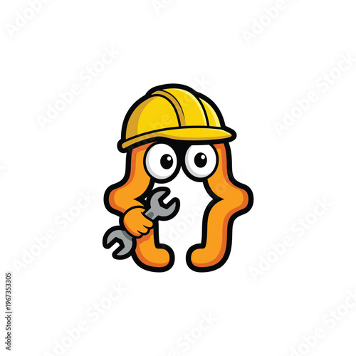 Programming Brackets Mascot Hard Hat
