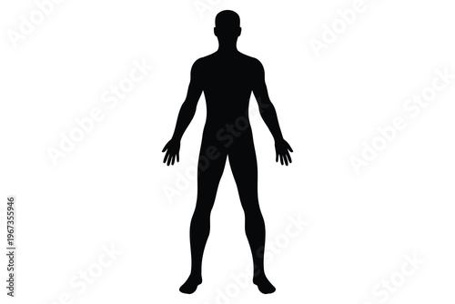 Silhouette of a Person Standing with Arms Extended Outward Vector
