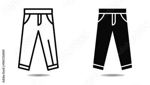 Comparison of light and dark colored cargo pants with white trims and pockets