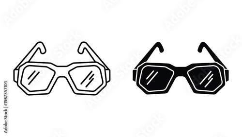 Contrast of classic and modern futuristic eyewear designs in black and white
