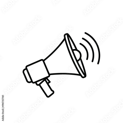 A simple line drawing of a megaphone.