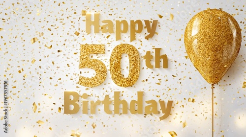 Celebrate Milestone With Golden Decorations for a 50th Birthday Party