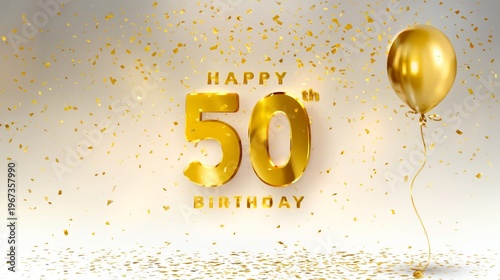 Celebrate Milestone With Golden Decorations for a 50th Birthday Party