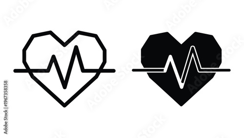Contrasting heart rate monitor symbols with different visual styles