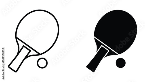 Contrast of traditional and modern table tennis paddle and ball illustrations