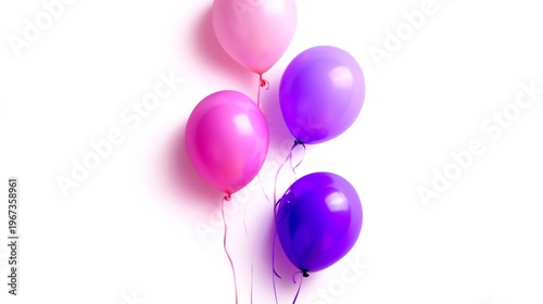 Colorful Balloons in Shades of Pink and Purple for a Celebration or Party Event