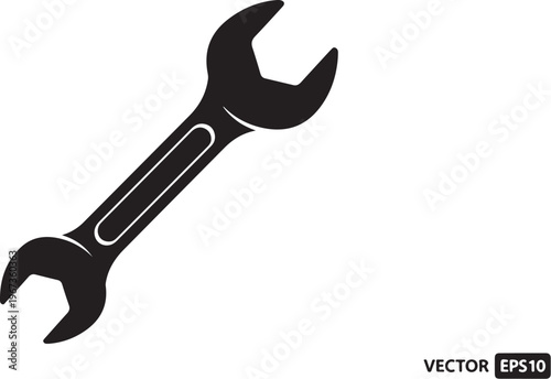Black adjustable wrench tool eps