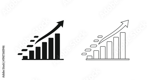 Business Growth Statistics Icons Vector