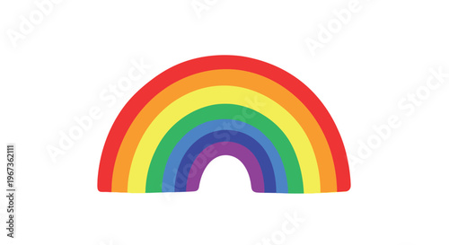 Colorful rainbow arc illustration with a distinct black silhouette