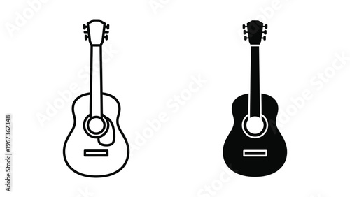 Comparison of acoustic and classical guitars in silhouette form
