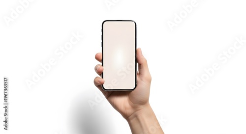 Hand Holding Smartphone with Blank Screen for Technology Concept.