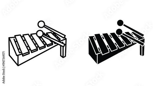 Comparison of traditional and modern marimba mallet designs with players
