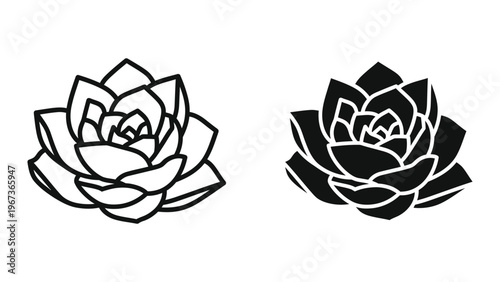 Contrasting lotus flower designs in monochromatic styles