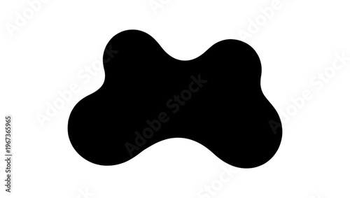 Minimalist black organic blob vector, abstract fluid shape with rounded edges, modern amoeba silhouette for graphic design and branding