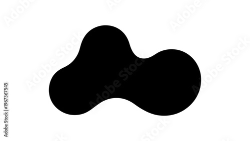Minimalist organic liquid blob vector, black abstract fluid shape silhouette, modern amoeba graphic element for logo design and branding