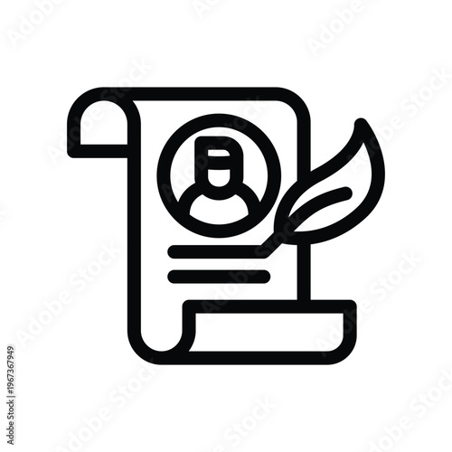 biography line icon illustration vector graphic.eps