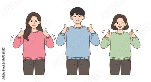 People who point at themselves. They are confident and recommend themselves flat vector illustration
