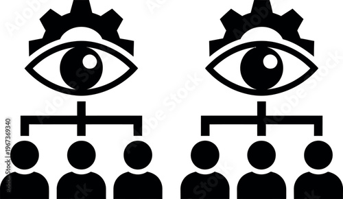 Surveillance and oversight of two distinct groups by mechanical eyes