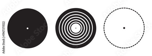 Concentric circles and dots icons