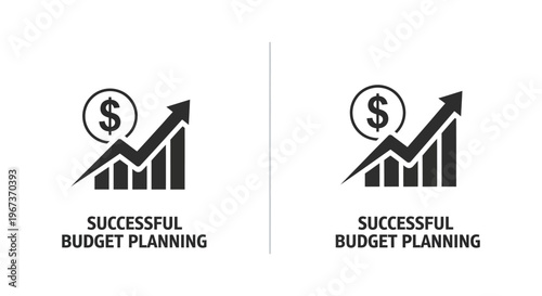 Successful Budget Planning Icons Vector