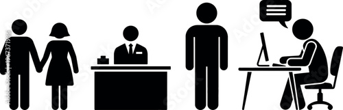 Customer service and support interaction scenarios in a professional setting