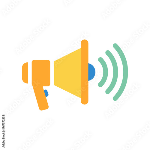 megaphone with sound waves vector illustration