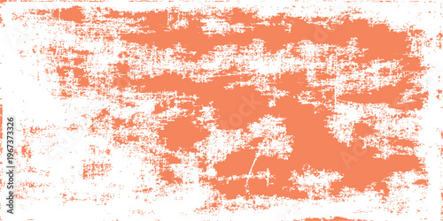 Orange and white distressed grunge texture background with weathered paint effect and rustic vintage scratch overlays