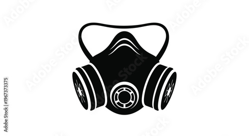 Black respirator mask design a striking visual silhouette