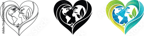 Embrace the planet with a loving heart symbol, representing global care and environmental stewardship beautifully.